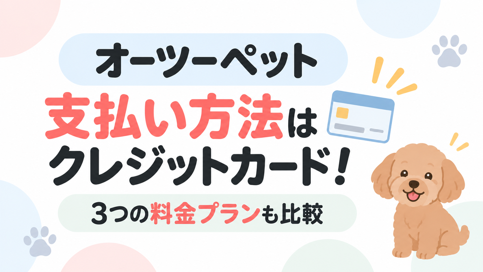 オーツーペットの支払い方法はクレジットカード！3つの料金プランも比較